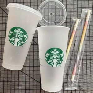Starbucks Venti Frosted thick plastic reusable cup